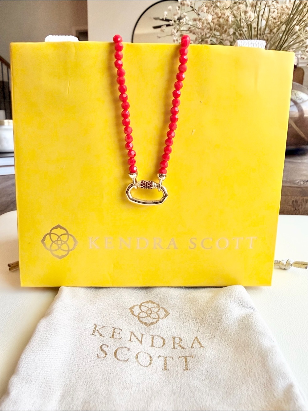 Kendra Scott Women's Red Beaded Game Day Necklace